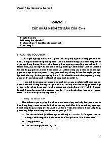 Bài giảng Ngôn ngữ lập trình C/C++ - Chương 1: Các khái niệm cơ bản của C++ - Phạm Hồng Thái