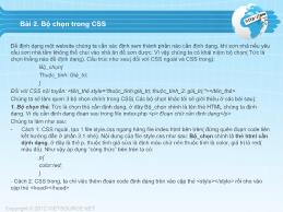 Hướng dẫn học CSS - Bài 2: Bộ chọn trong CSS