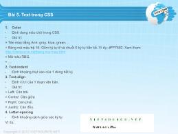 Hướng dẫn học CSS - Bài 5: Text trong CSS