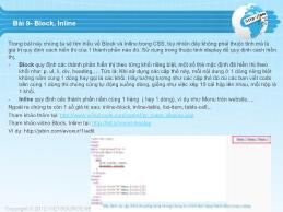 Hướng dẫn học CSS - Bài 9: Block, Inline