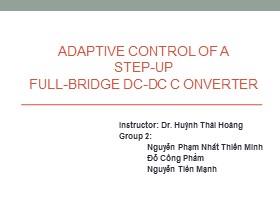 Adaptive control of a step-Up full-bridge DC-DC c onverter