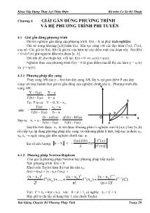 Bài giảng Chuyên đề Phương pháp tính - Chương 4: Giải gần đúng phương trình và hệ phương trình phi tuyến