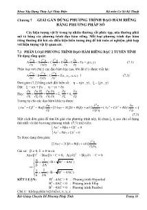 Bài giảng Chuyên đề Phương pháp tính - Chương 7: Giải gần đúng phương trình đạo hàm riêng bằng phương pháp số