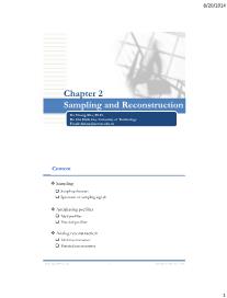 Bài giảng Digital Signal Processing - Chapter 2: Sampling and Reconstruction - Hà Hoàng Kha