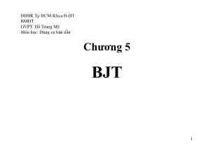 Bài giảng Dụng cụ bán dẫn - Chương 5: BJT (Phần 3) - Hồ Trung Mỹ