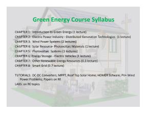 Bài giảng Green Energy Course Syllabus - Chapter 1: Introduction to Green Energy Technology - Nguyễn Hữu Phúc