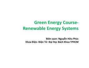 Bài giảng Green Energy Course Syllabus - Chapter 3: Wind power systems - Nguyễn Hữu Phúc