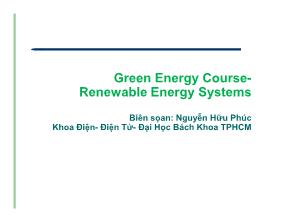 Bài giảng Green Energy Course Syllabus - Chapter 4: Solar Resource+PV Materials - Nguyễn Hữu Phúc