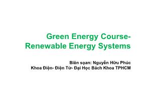Bài giảng Green Energy Course Syllabus - Chapter 7: Smart Grid project - Nguyễn Hữu Phúc