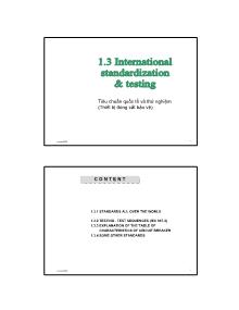 Bài giảng Khí cụ điện - Chương 1.3: International standardization and testing