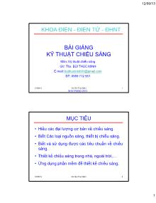 Bài giảng Kỹ thuật chiếu sáng - Bùi Thúc Minh