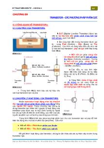 Bài giảng Kỹ thuật điện, điện tử - Chương 9: Transistor - Các phương pháp phân cực