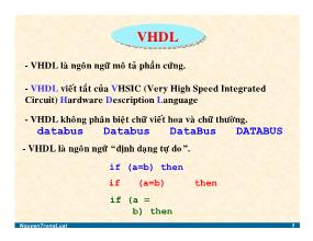 Bài giảng Kỹ thuật số - Chương 6: VHDL