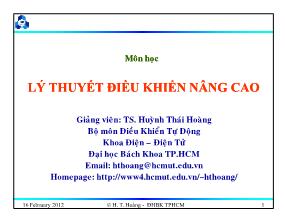 Bài giảng Lý thuyết điều khiển nâng cao - Chương 2: Điều khiển phi tuyến - Huỳnh Thái Hoàng