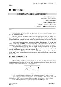 Bài giảng Lý thuyết mạch điện - Chương 2: Định luật và định lý mạch điện - Nguyễn Minh Luân