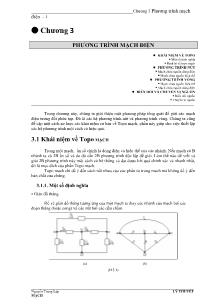 Bài giảng Lý thuyết mạch điện - Chương 3: Phương trình mạch điện - Nguyễn Trung Lập
