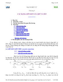 Bài giảng Mạch điện tử - Chương VI: Các dạng liên kết của BJT và FET