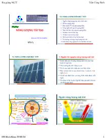 Bài giảng Năng lượng tái tạo - Chương 2: Năng lượng điện mặt trời - Trần Công Binh