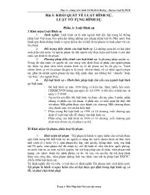 Bài giảng Pháp luật đại cương Việt Nam - Bài 5: Khái quát về luật hình sự. Luật tố tụng hình sự - Vũ Thị Bích Hường