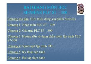 Bài giảng Siemens PLC S7-300