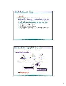 Bài giảng Tín hiệu và hệ thống - Lecture 7: Biểu diễn tín hiệu bằng chuỗi Fourier - Trần Quang Việt