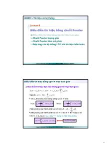 Bài giảng Tín hiệu và hệ thống - Lecture 8: Biểu diễn tín hiệu bằng chuỗi Fourier - Trần Quang Việt