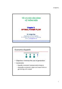 Bài giảng Tối ưu hóa vận hành hệ thống điện - Chapter 5: Optimal Power Flow - Võ Ngọc Điều