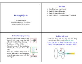 Bài giảng Vật lý 2 - Chương 1: Trường điện từ - Lê Quang Nguyên