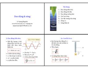 Bài giảng Vật lý 3 - Chương 2: Dao động & sóng - Lê Quang Nguyên