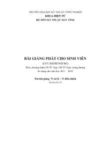 Bài giảng Vi xử lý - Vi điều khiển - Nguyễn Hữu Công