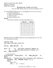 Bài tập giải sẵn về VHDL môn Kỹ thuật số - Hồ Trung Mỹ