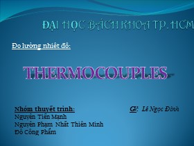 Bài tập lớn Đo lường nhiệt độ - Thermocouples