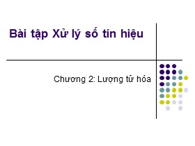 Bài tập môn Xử lý số tín hiệu - Chương 2: Lượng tử hóa