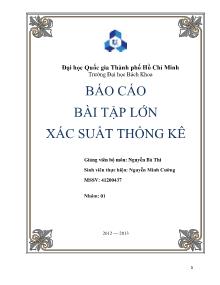 Báo cáo Bài tập lớn môn Xác suất thống kê - Nguyễn Minh Cường