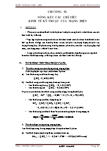 Báo cáo Học điện 1 - Đề tài: Thiết kế mạng điện 110kV - Chương IX: Tổng kết các chỉ tiêu kinh tế kỹ thuật của mạng điện - Nguyễn Hữu Khánh