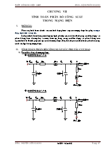 Báo cáo Học điện 1 - Đề tài: Thiết kế mạng điện 110kV - Chương VII: Tính toán phân bố công suất trong mạng điện - Nguyễn Hữu Khánh