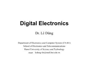 Digital Electronics - Chapter 0: Introduction of Digital Electronics - Dr Le Dung