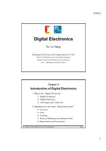 Digital Electronics - Chapter 0: Introduction of Digital Electronics (Part 2) - Dr Le Dung