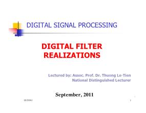 Digital Signal Processing - Degital Filter Realizations