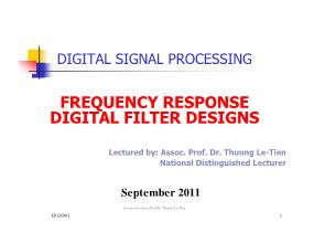 Digital Signal Processing - Frequency Response Digital Filter Designs