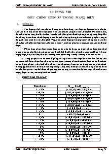 Đồ án môn Học điện 1 - Chủ đề: Thiết kế mạng truyền tải 110kV - Chương VIII: Điều chỉnh điện áp trong mạng điện - Nguyễn Trọng Tuấn