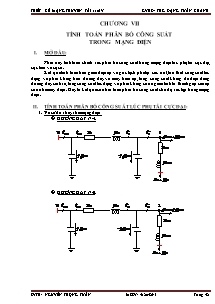 Đồ án môn Học điện 1 - Chủ đề: Thiết kế mạng truyền tải 110kV - Chương VII: Tính toán phân bố công suất trong mạng điện - Nguyễn Trọng Tuấn