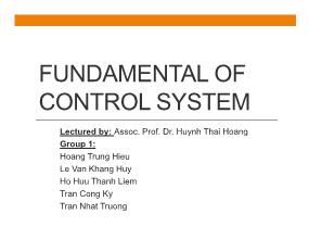 Fundamental of control system
