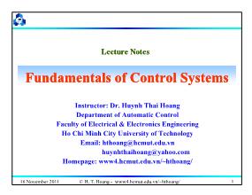 Fundamentals of Control Systems - Chapter 7: Mathematical model of discrete time Control System