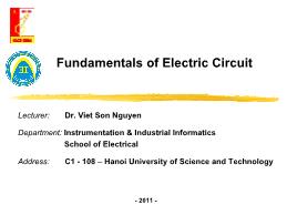 Fundamentals of Electric Circuit - Chapter 0: Introduction