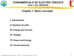 Fundamentals of Electric Circuit - Chapter 1: Basic concepts