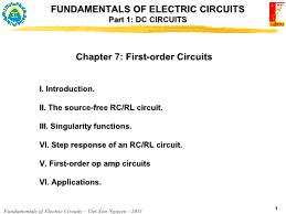 Fundamentals of Electric Circuit - Chapter 7: First-order Circuits