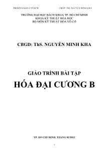 Giáo trình Bài tập Hóa đại cương B - Nguyễn Minh Kha