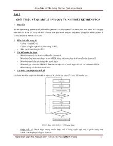 Giáo trình Kỹ thuật số - Bài 3: Giới thiệu về Quartus II và quy trình thiết kế trên FPGA