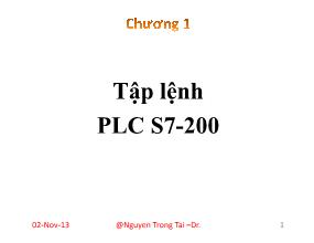 Giáo trình Lập trình PLC S7-200 - Nguyễn Trọng Tài